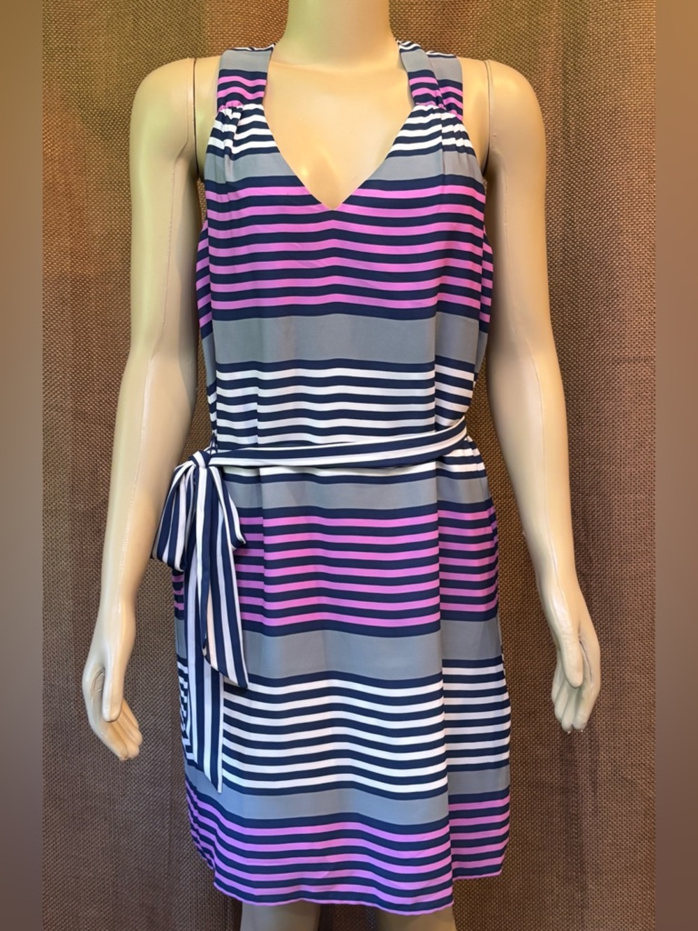 Banana Republic Striped Sleeveless Dress in Navy & White
